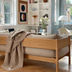 Image showing the Diagonal Throw, H190cm x W130cm, Beige/Latte product.