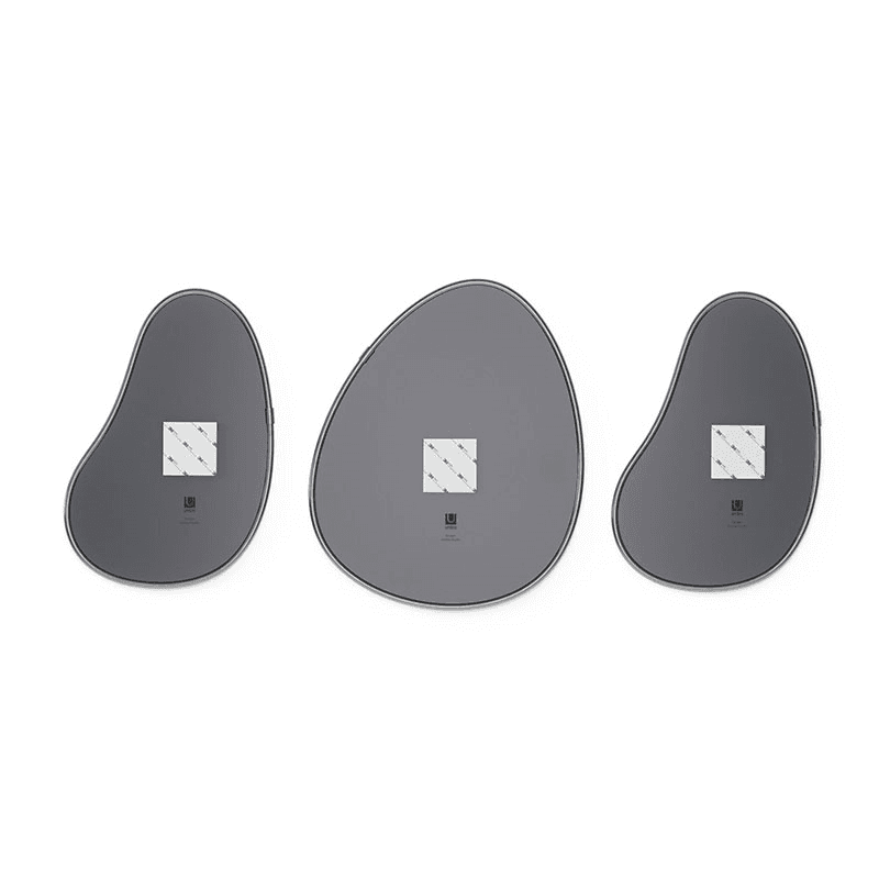 Hubba Set of 3 Mirrors, Titanium