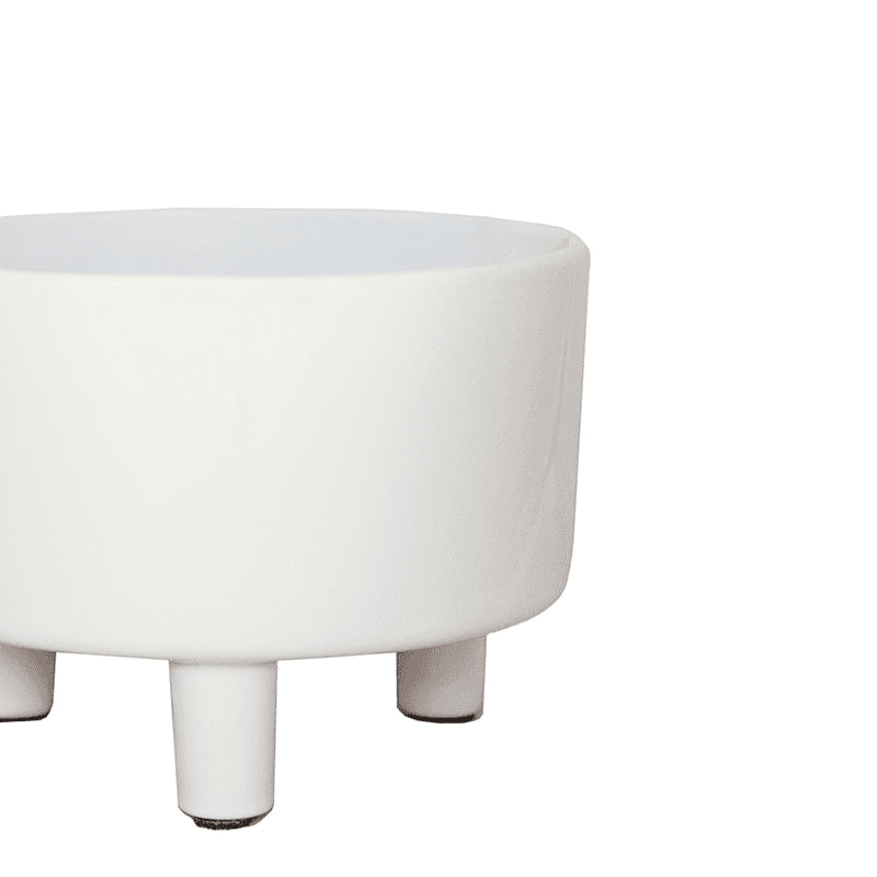 Pisa Bowl planter, H14 x W19 x D19cm, White