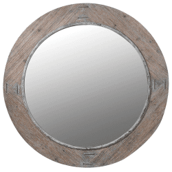 Image showing the Round Mirror, D110cm, Wooden Edge product.