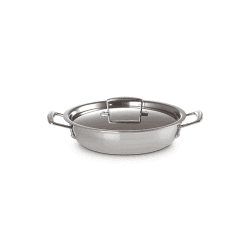 Image showing the Classic 3-ply Shallow Casserole, 24cm, Stainless Steel product.