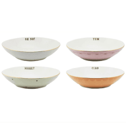 Image showing the Slogan Set of 4 Pasta Bowls, D23cm, Pastel product.