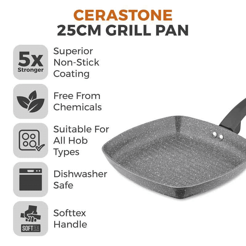 Cerastone Forged Grill Graphite, 25cm, Grey