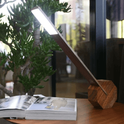 Image showing the Octagon Desk light, L8.5 x W4 x H38cm, Walnut product.