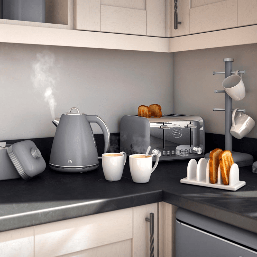 Retro 4-Slice Toaster, Grey