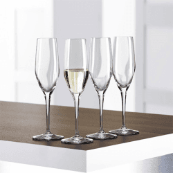 Image showing the Authentis Set of 4 Champagne Flutes, 190ml, Clear product.