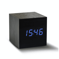 Image showing the Cube Click Black Clock/ Blue LED, 6.8cm product.
