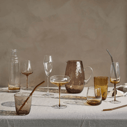 Image showing the Mouth Blown Short Tumbler, H9.5cm, Amber product.