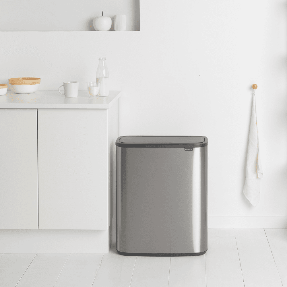 Bo Touch bin, 30 litre, Matt Steel Fingerprint Proof