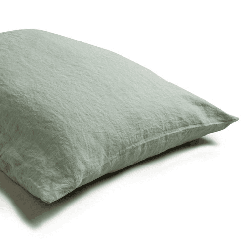 Sage Green Linen Pair of Pillowcases, Standard