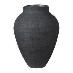 Image showing the Large Ceramic Textured Vase, Black product.
