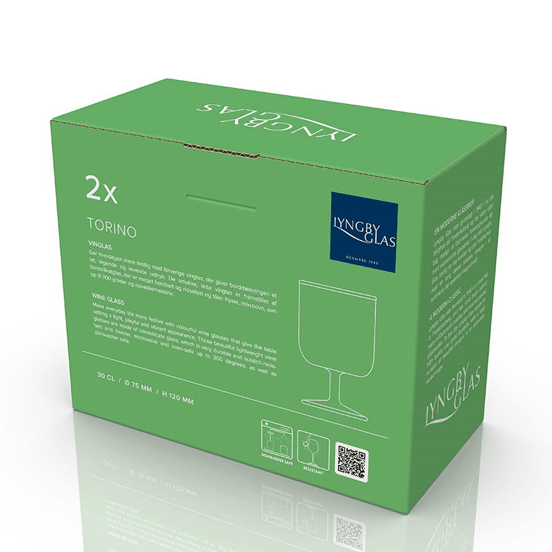 Torino Set of 2 Wine Glasses, 300ml, Green and Blue