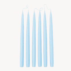 Image showing the Set of 6 Tapered Dinner Candles, H35cm, Pale Blue product.