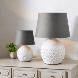 Image showing the Willow Table Lamp With Tapered Shade, H27cm, White product.