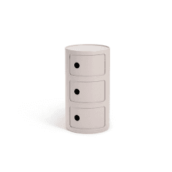 Image showing the Componibili 3 door cabinet, H58 x W32 x D32 cm, Cream product.