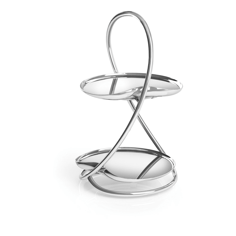 Drift Canape stand (including trays), 21.4cm H, silver