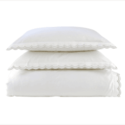 Image showing the Scallop Edge Duvet Set, Double, Silver product.