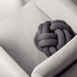 Image showing the Knot Cushion, 30 x 30 x 15cm, Grey product.
