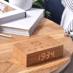 Image showing the Flip Click Clock, L11.5 x W7 x H3.6cm, cherry product.