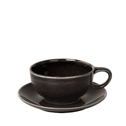 Image showing the Nordic Coal Tea Cup & Saucer, 250ml, Black product.
