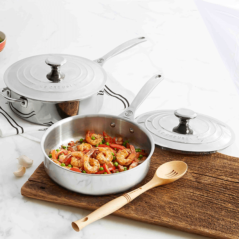 Signature Uncoated Saute pan with lid, 24cm, stainless steel