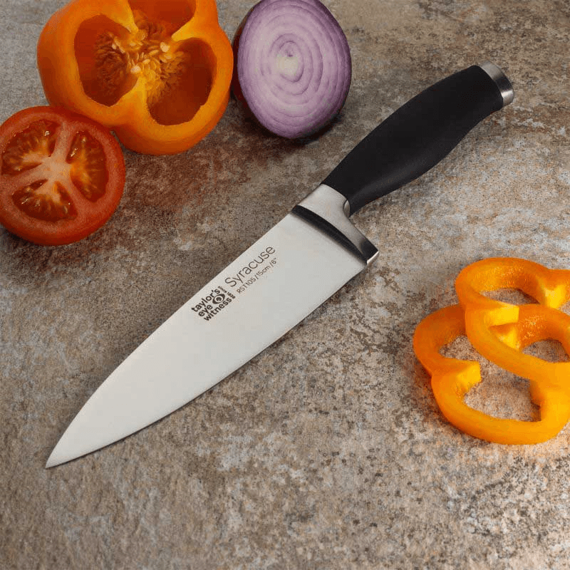 Syracuse Soft Grip Chefs Knife, 15cm, Black