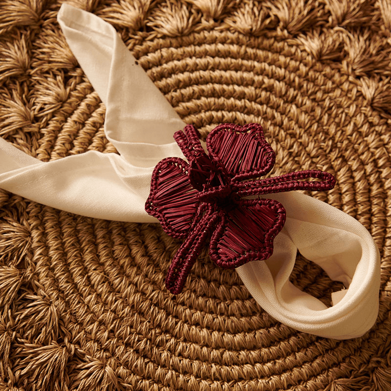 Orchid Set of 4 Napkin Rings, Mulberry