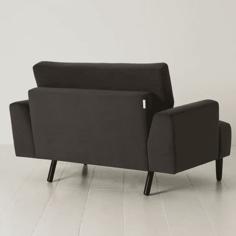 Model 05 Velvet Love Seat, Charcoal