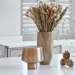 Image showing the Opulent Curved  Planter, D20cm, Gold product.
