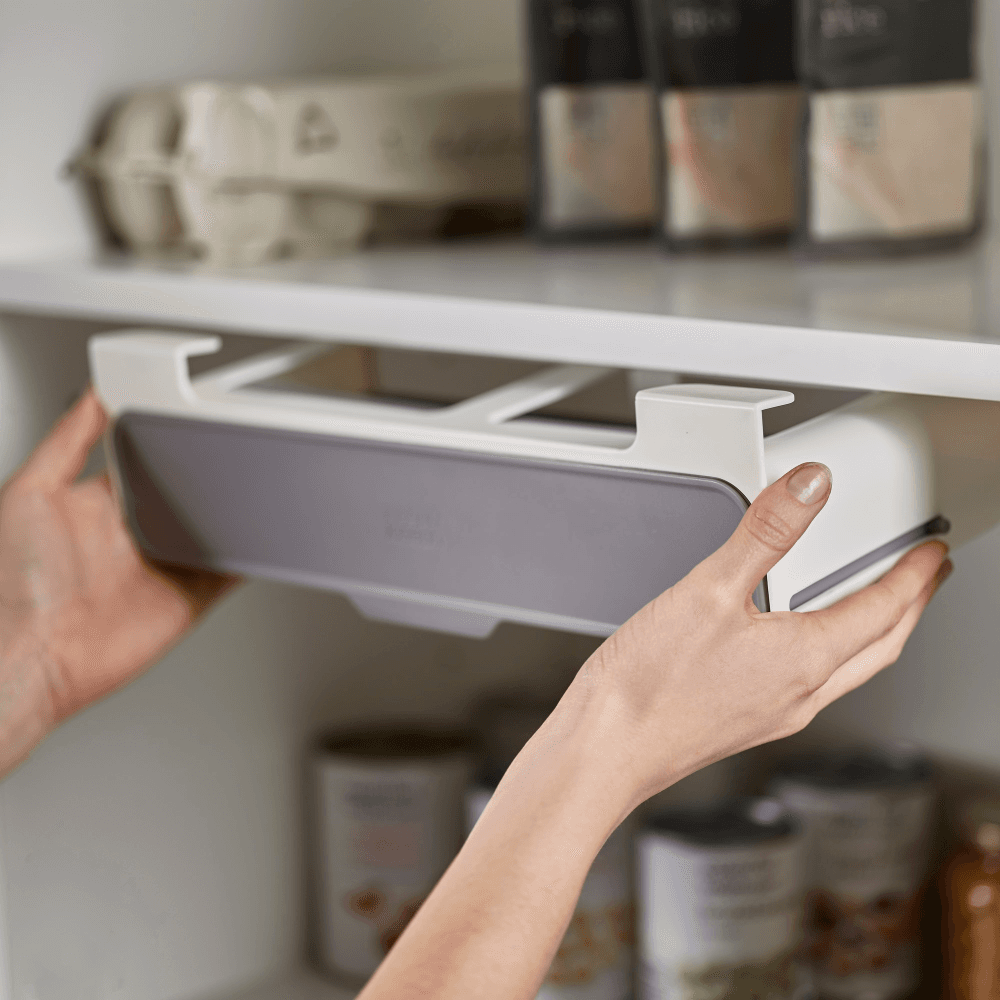 CupboardStore Spice rack, H9.5 x W32 x D13.5cm, Dark Grey/ Grey