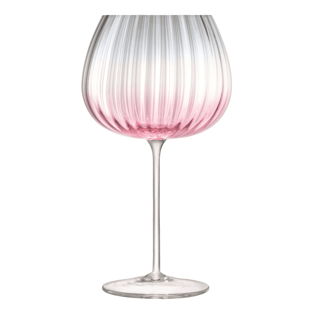 Dusk Pair of balloon goblets, H20.4 x D11.5cm, pink/grey