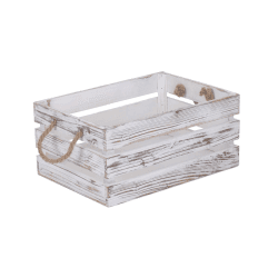 Image showing the Medium Distressed Crate, White product.