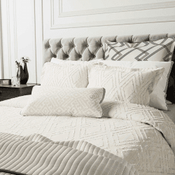 Image showing the Emani Clipped Duvet Cover, Double, Chalk product.