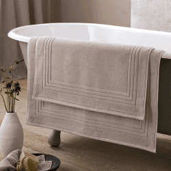 Image showing the Egyptian Cotton Large Bath Mat, 70 x 110cm, Oatmeal product.