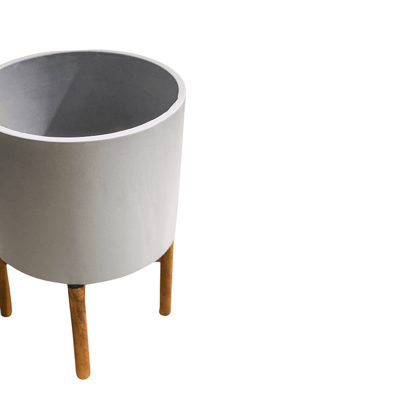 Vigo Planter with stand, H30.5 x W22 x D22cm, Concrete Grey