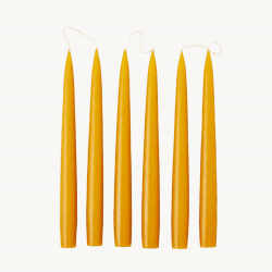 Image showing the Set of 6 Tapered Dinner Candles, H25cm, Honey product.