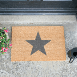 Image showing the Star Doormat, L60 x W40 x H1.5cm, Grey product.