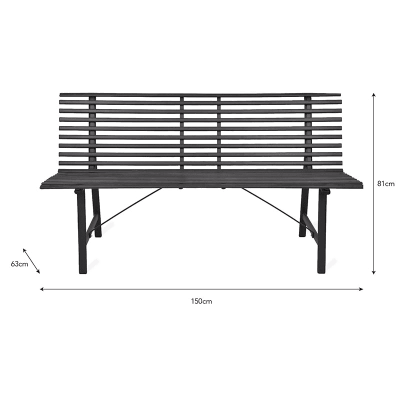 Richmond Bench, 150cm, Carbon
