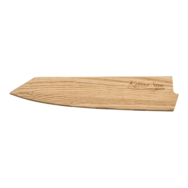 Katana Saya Olive Wood Kiritsuke Knife, 24cm Damascus Blade