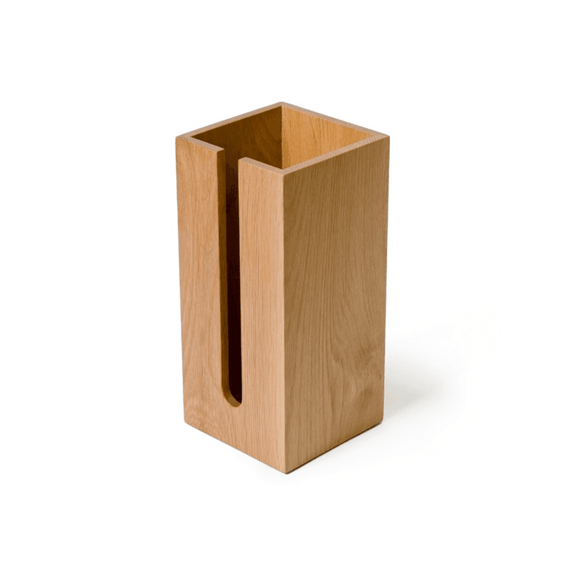 Mezza Loo roll holder box, H33.5 x W15.5 x D15.5cm, Oak