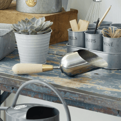 Image showing the Boxed Compost Scoop, Silver/Natural/Brass product.