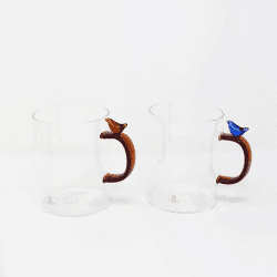 Image showing the Birds Mug, 450ml, Light Blue product.