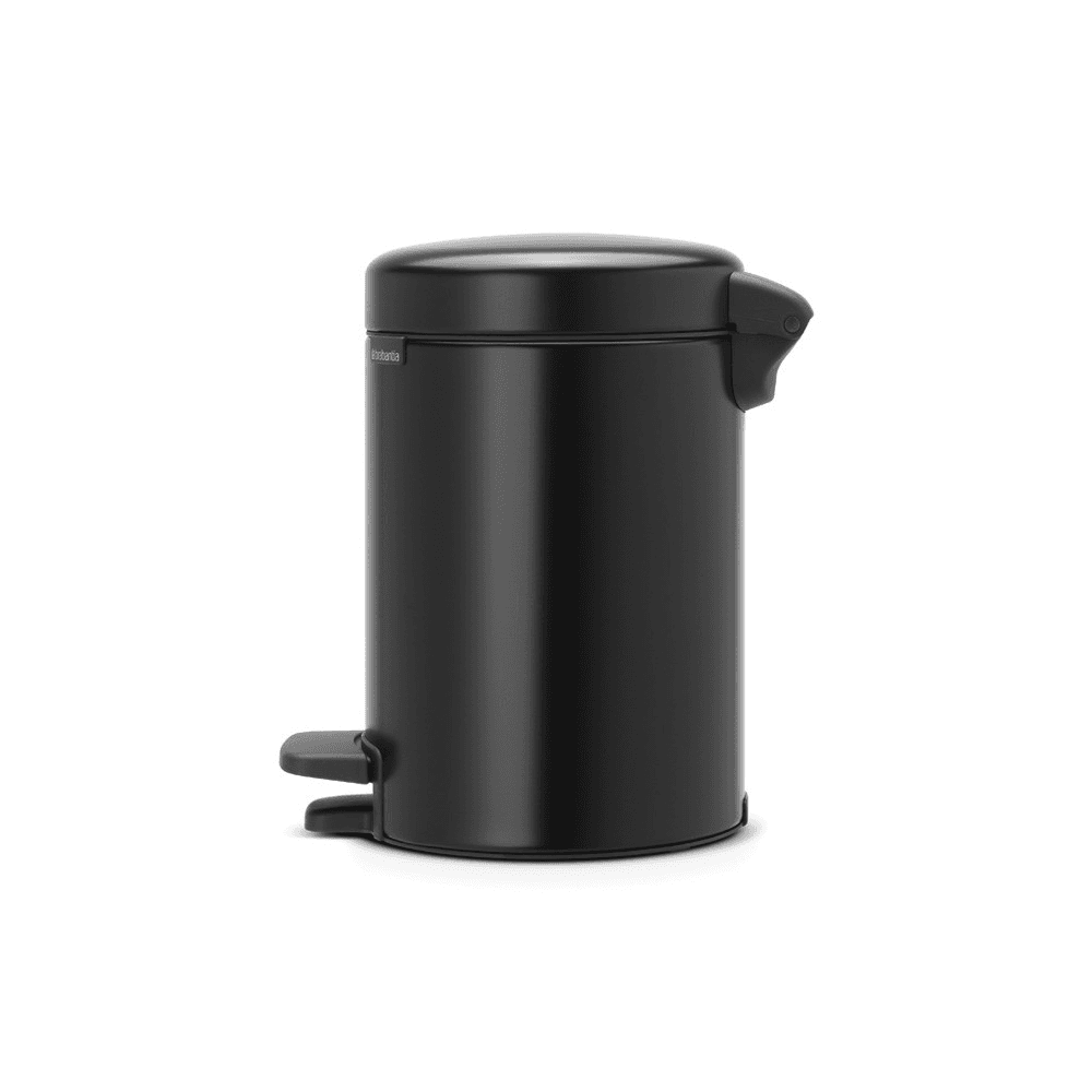 newIcon Pedal bin, 3 litre, Matt Black/Walnut