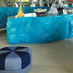 Image showing the Circus Pouf, H40 x D46cm, Blue product.