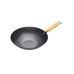 Image showing the World of Flavours - Oriental Non-stick wok, Dia30cm, non-stick carbon steel with wooden handle product.
