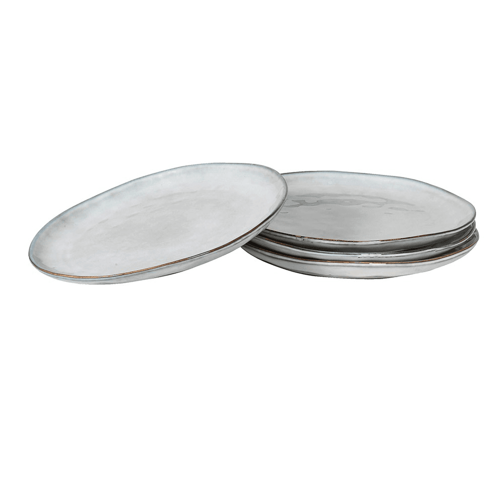 Flax Set of 4 Dinner Plates, D29cm, White