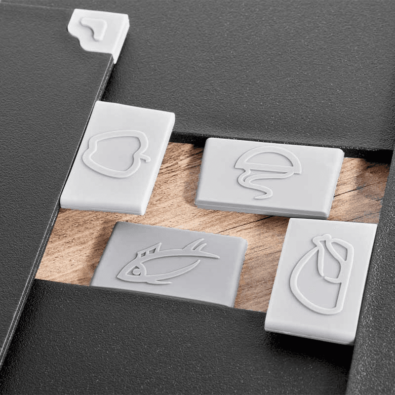 4 Piece Chopping Board Set with Stand, Black