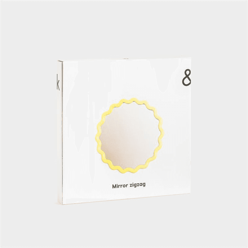 Zigzag Mirror, D35cm, Yellow