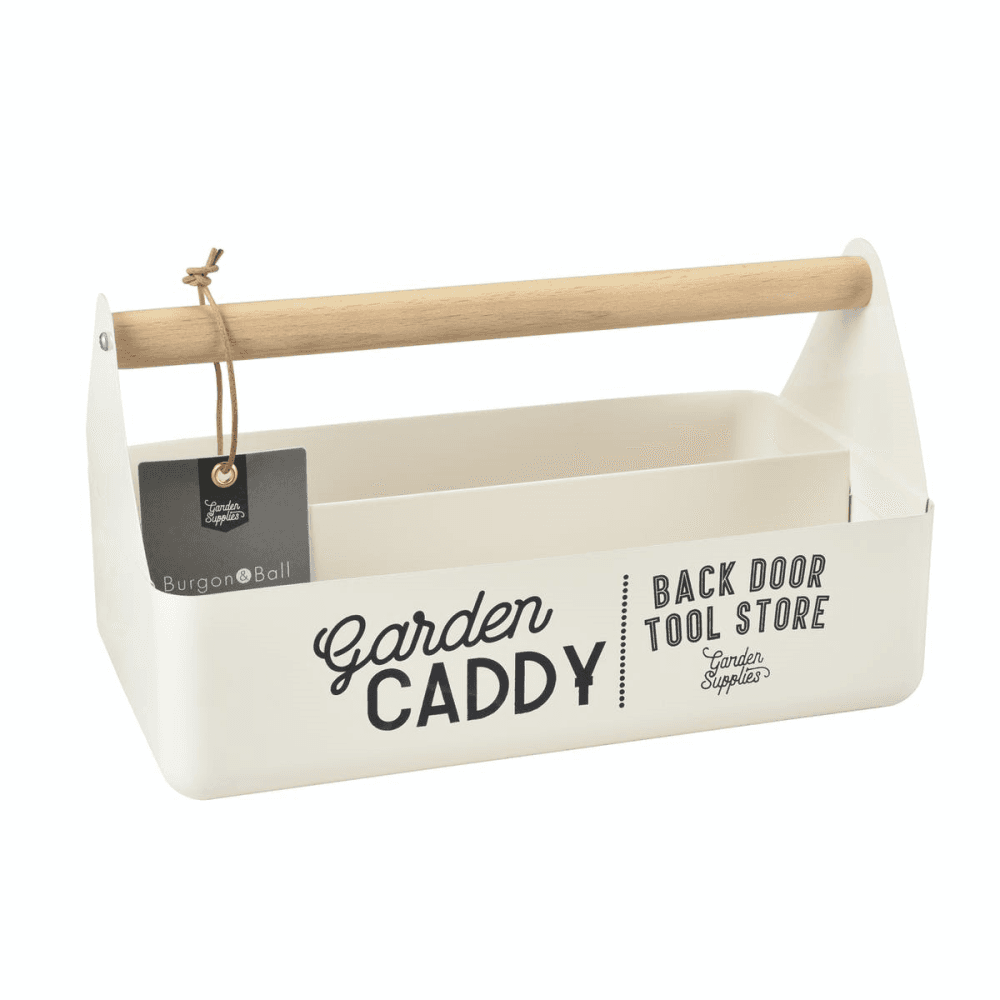 Enamelware Garden Caddy, Stone, Cream