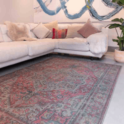 Image showing the Kaya Traditional Classic Iman Rug, 120 x 170cm, Red, Blue, Multi product.